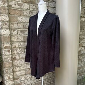 Cozy Dark Charcoal Open Front Cardigan
